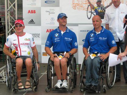 v.li.Paolo Cecchetto, Tobias Knecht, Jörg Pieper (beide Otto Bock Team)